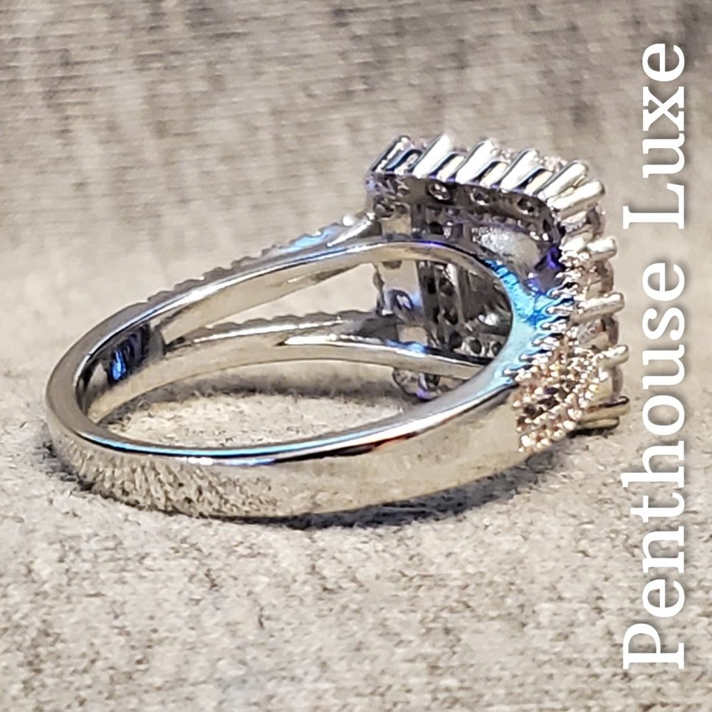 Square Double Halo Micro Paved Ring - Picture 2 of 7